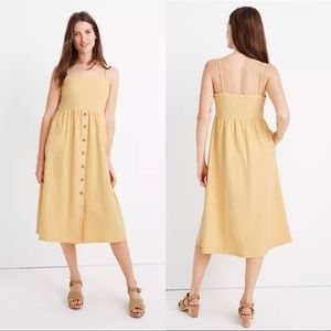 NWT Madewell Cami Button-Front Midi Dress Sundry L